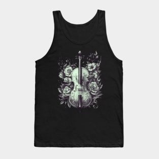 Cello & roses pixel art nokia green Tank Top